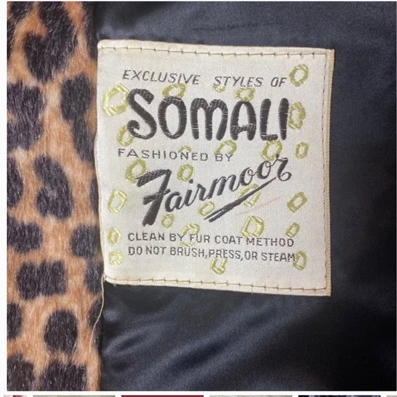 🐆1960’s Vintage Fairmoor Somali Faux Fur Leopard Coat with belt Safari Coat - Picture 14 of 16